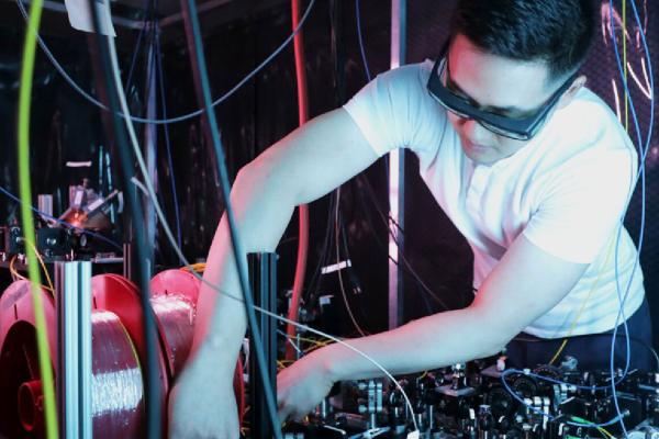 Person working on a machine